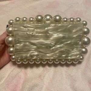 Cult Gaia Pearl-Embellished Clutch